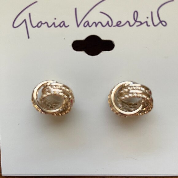 Bundle 3 for $12. Gloria Vanderbilt Gold Tone Knot Earrings - Picture 1 of 2